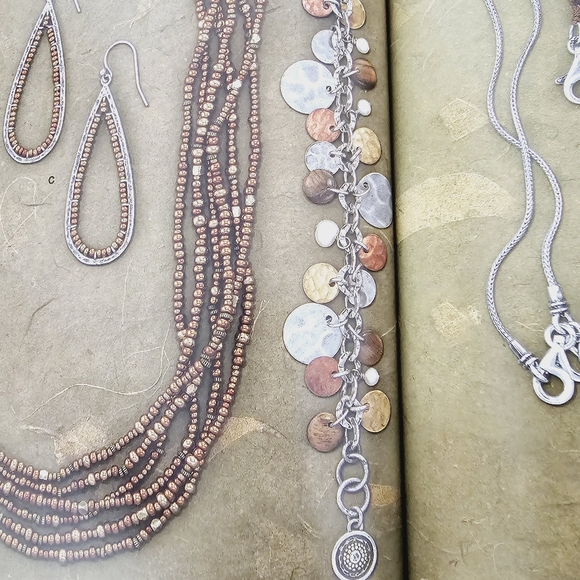 *SALE* Silpada Sterling Silver Bronze Copper Coin Pearl Cha Cha Bracelet B1853 - Picture 7 of 15